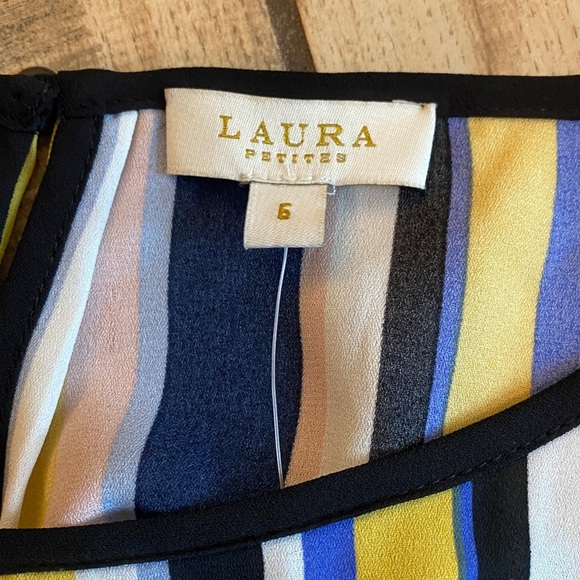 🆕 Laura petites Vibrant Striped Blouse - Yellow, Pink, Blue, White - Picture 8 of 11